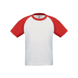 T-shirt Base-Ball Bimbo white/red / 3-4 - personalizzabile con logo