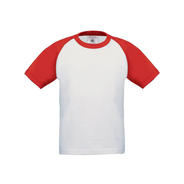 T-shirt Base-Ball Bimbo white/red / 3-4 - personalizzabile con logo