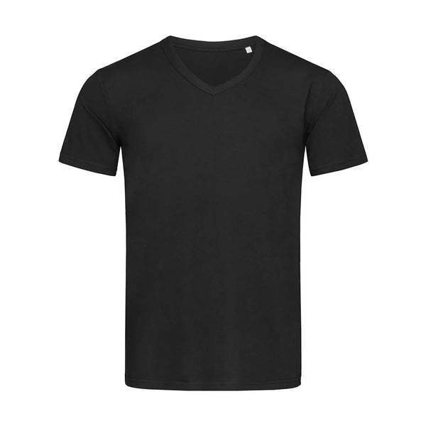 T-shirt Ben V-neck nero / S - personalizzabile con logo