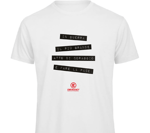 T-shirt bianco OGILVY CORAGGIO Emergency senza imbusto - personalizzabile con logo