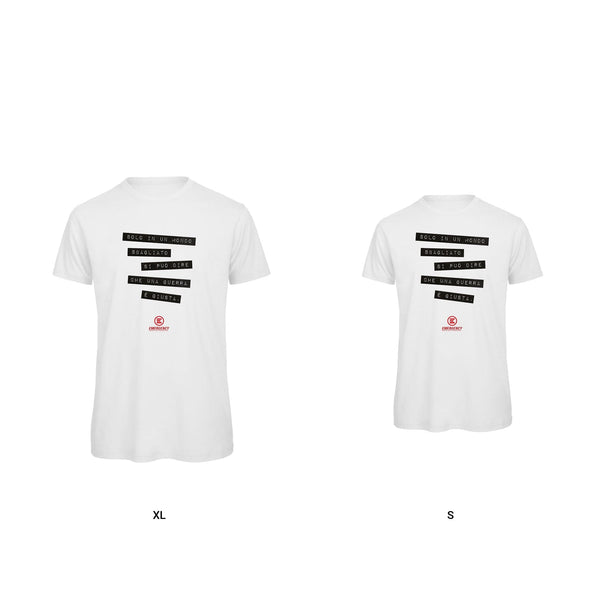 T-shirt bianco OGILVY MONDO SBAGLIATO Emergency senza imbusto - personalizzabile con logo
