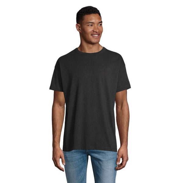 T-Shirt Boxy Men  Oversize nero / S - personalizzabile con logo