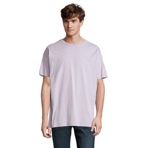T-Shirt Boxy Men  Oversize viola / S - personalizzabile con logo