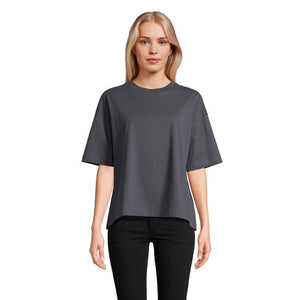 T-Shirt Boxy Women  Oversize Grigio Topo / XS - personalizzabile con logo