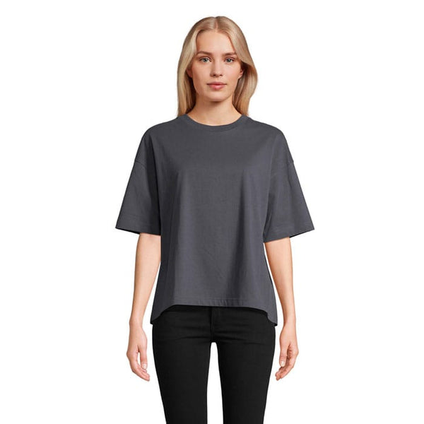 T-Shirt Boxy Women  Oversize Grigio Topo / XS - personalizzabile con logo