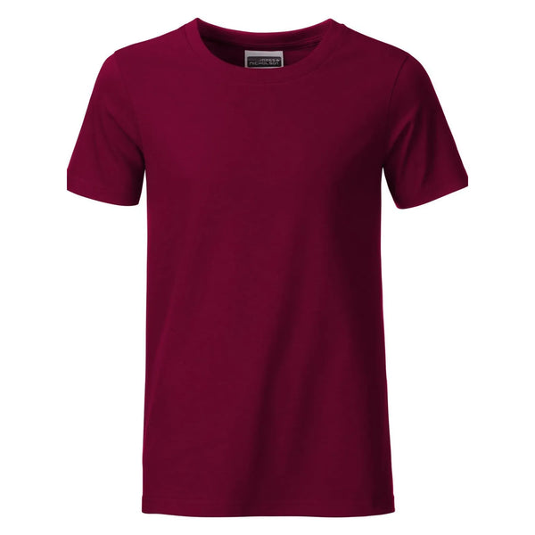 T-shirt Boys Basic-t bordeaux / XS - personalizzabile con logo
