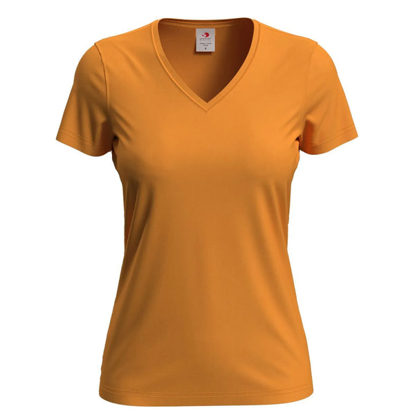 T-shirt Classic-t V-neck arancione / S - personalizzabile con logo
