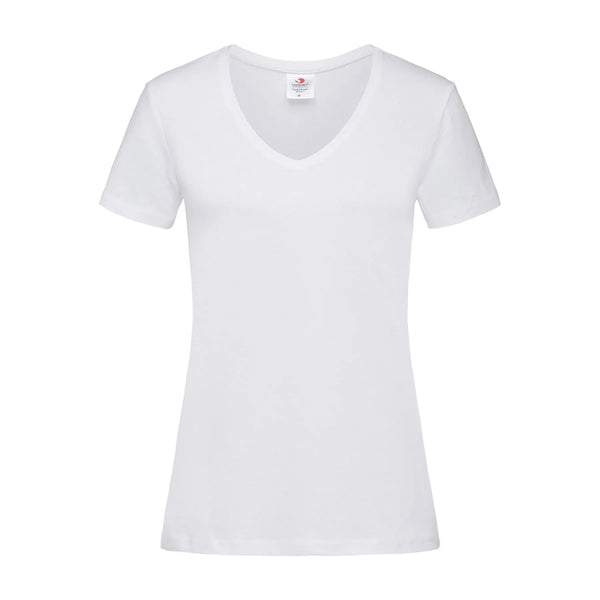 T-shirt Classic-t V-neck bianco / XS - personalizzabile con logo