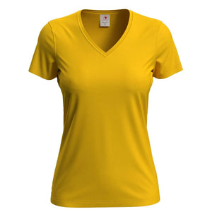 T-shirt Classic-t V-neck giallo / XS - personalizzabile con logo