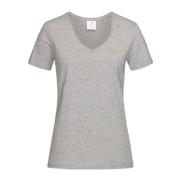 T-shirt Classic-t V-neck grigio / XS - personalizzabile con logo