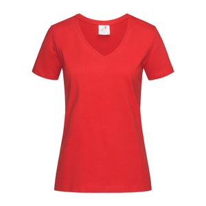 T-shirt Classic-t V-neck rosso / XS - personalizzabile con logo