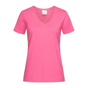 T-shirt Classic-t V-neck sweet pink / S - personalizzabile con logo