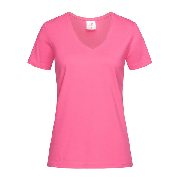 T-shirt Classic-t V-neck sweet pink / S - personalizzabile con logo