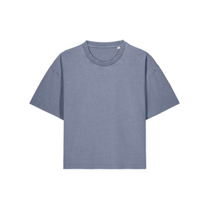 T Shirt Donna Boxy Garment Dyed Stella Nova Vintage g. dyed blue grey / XS - personalizzabile con logo