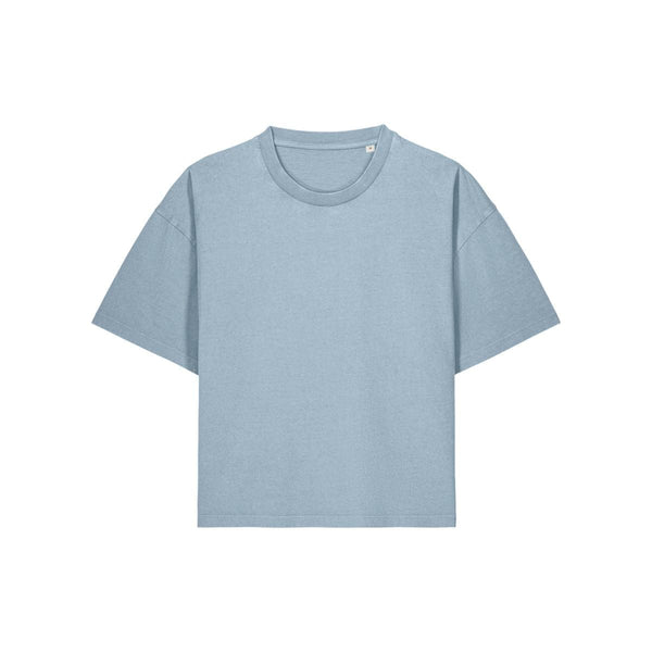 T Shirt Donna Boxy Garment Dyed Stella Nova Vintage grigio / XS - personalizzabile con logo