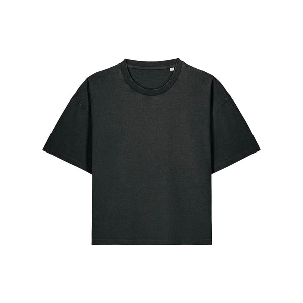 T Shirt Donna Boxy Garment Dyed Stella Nova Vintage nero / XS - personalizzabile con logo