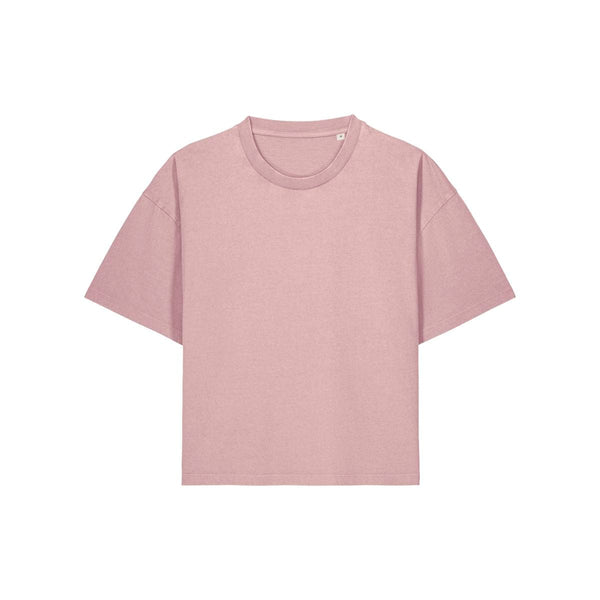 T Shirt Donna Boxy Garment Dyed Stella Nova Vintage rosa / XS - personalizzabile con logo