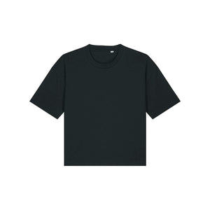 T Shirt Donna Boxy Stella Nova nero / XS - personalizzabile con logo