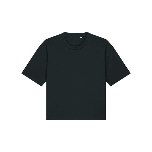 T Shirt Donna Boxy Stella Nova nero / XS - personalizzabile con logo
