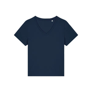 T Shirt Donna Con Scollo A V Stella Isla blu navy / XS - personalizzabile con logo