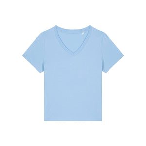 T Shirt Donna Con Scollo A V Stella Isla blu / XS - personalizzabile con logo
