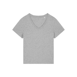 T Shirt Donna Con Scollo A V Stella Isla grigio / XS - personalizzabile con logo
