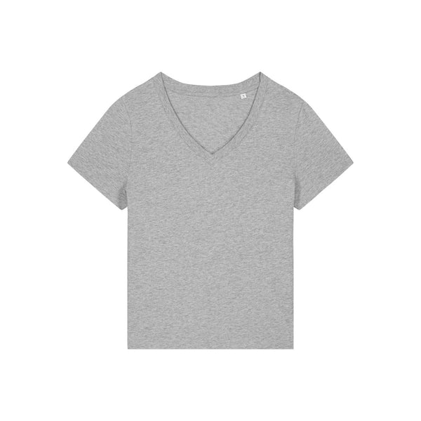 T Shirt Donna Con Scollo A V Stella Isla grigio / XS - personalizzabile con logo