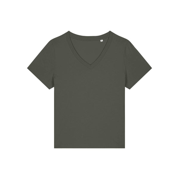 T Shirt Donna Con Scollo A V Stella Isla kaki / XS - personalizzabile con logo