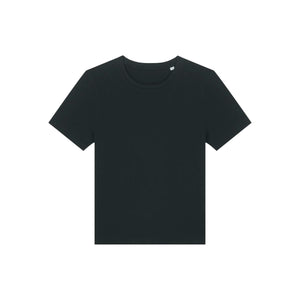T Shirt Donna Corta Fitted Stella Ella nero / XS - personalizzabile con logo