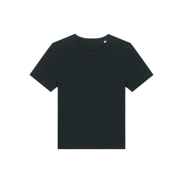 T Shirt Donna Corta Fitted Stella Ella nero / XS - personalizzabile con logo