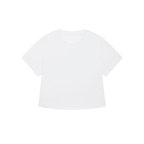 T Shirt Donna Oversized Con Maniche Rimboccate Stella Collider bianco / XS - personalizzabile con logo