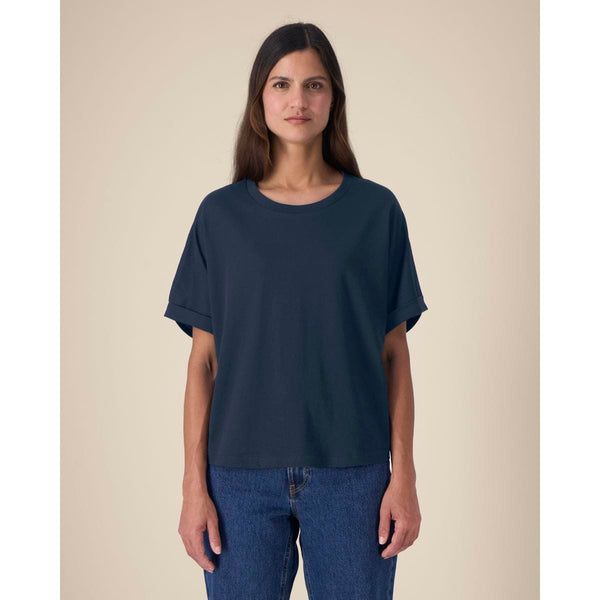 T Shirt Donna Oversized Con Maniche Rimboccate Stella Collider - personalizzabile con logo