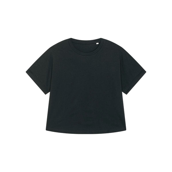 T Shirt Donna Oversized Con Maniche Rimboccate Stella Collider nero / XS - personalizzabile con logo