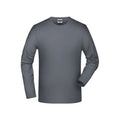 T-shirt Elastic-t Long-sleeved grigio / S - personalizzabile con logo