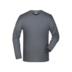 T-shirt Elastic-t Long-sleeved grigio / S - personalizzabile con logo