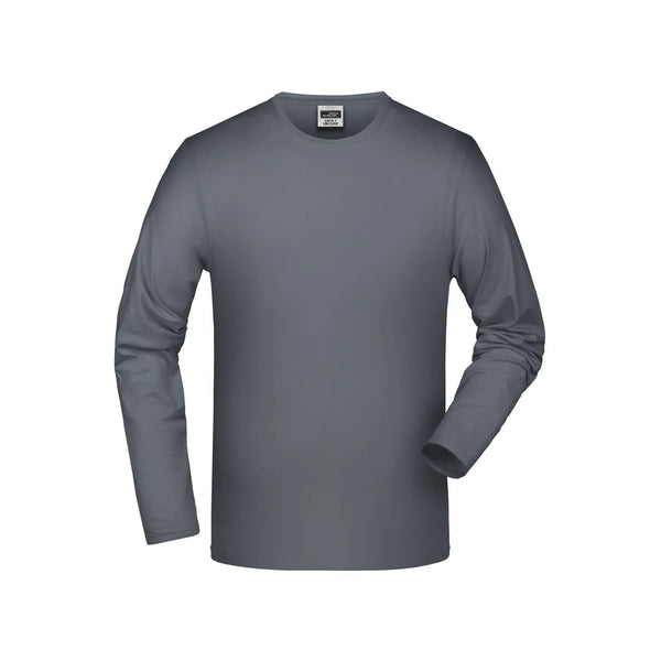 T-shirt Elastic-t Long-sleeved grigio / S - personalizzabile con logo