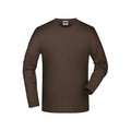 T-shirt Elastic-t Long-sleeved marrone / S - personalizzabile con logo