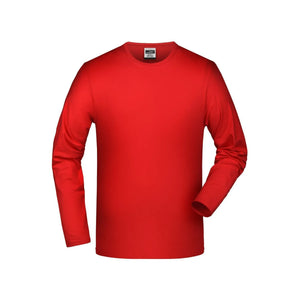 T-shirt Elastic-t Long-sleeved rosso / S - personalizzabile con logo