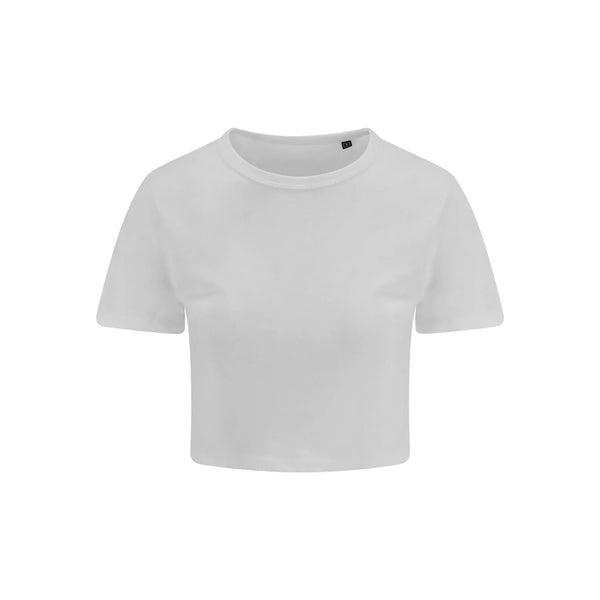T-shirt Girlie Tri-Blend Cropped T bianco / XS - personalizzabile con logo