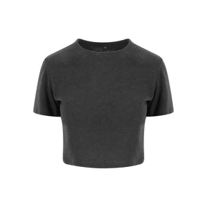 T-shirt Girlie Tri-Blend Cropped T Heather Black / XS - personalizzabile con logo