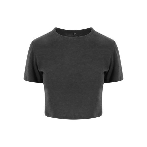 T-shirt Girlie Tri-Blend Cropped T Heather Black / XS - personalizzabile con logo