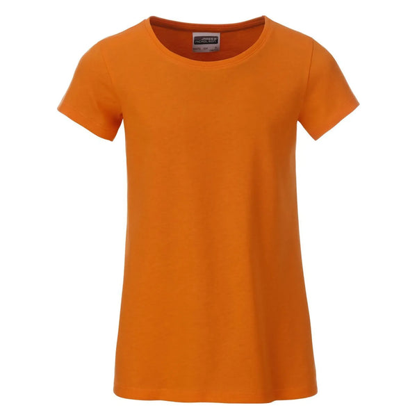 T-shirt Girls Basic-t arancione / XS - personalizzabile con logo