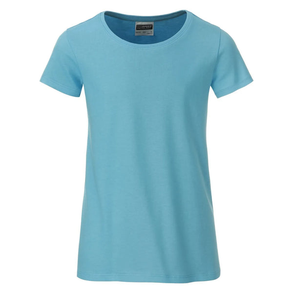 T-shirt Girls Basic-t azzurro / XS - personalizzabile con logo