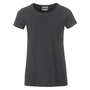 T-shirt Girls Basic-t graphite / XS - personalizzabile con logo