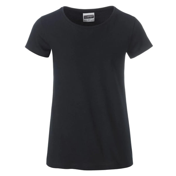 T-shirt Girls Basic-t nero / XS - personalizzabile con logo