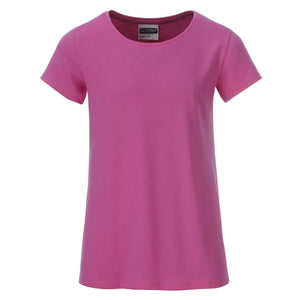 T-shirt Girls Basic-t rosa / XS - personalizzabile con logo