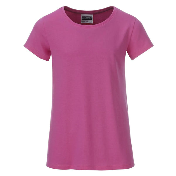 T-shirt Girls Basic-t rosa / XS - personalizzabile con logo