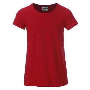 T-shirt Girls Basic-t rosso / XS - personalizzabile con logo