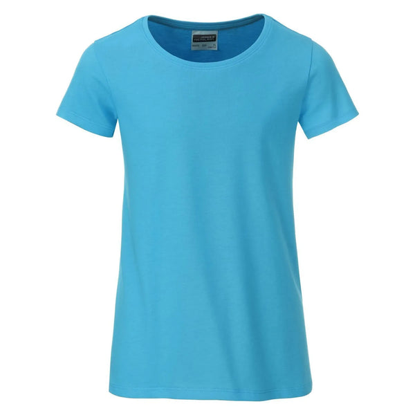 T-shirt Girls Basic-t turquoise / XS - personalizzabile con logo