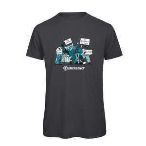 T-shirt grigio scuro Emergency con imbusto - personalizzabile con logo